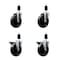 Service Caster 5'' Soft Rubber Wheel Swivel 1-3/8'' Expanding Stem Caster Set 2 Brakes, 4PK SCC-EX20S514-SRS-2-PLB-2-138 - alternate 1